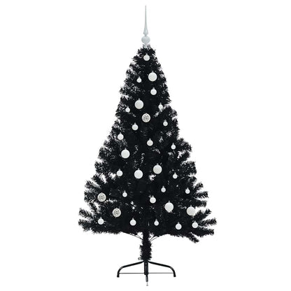 Konstgjord Förbelyst Julgran Svart 150 cm PVC