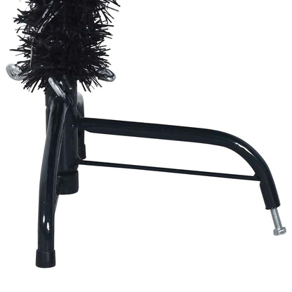Konstgjord Förbelyst Julgran Svart 150 cm PVC