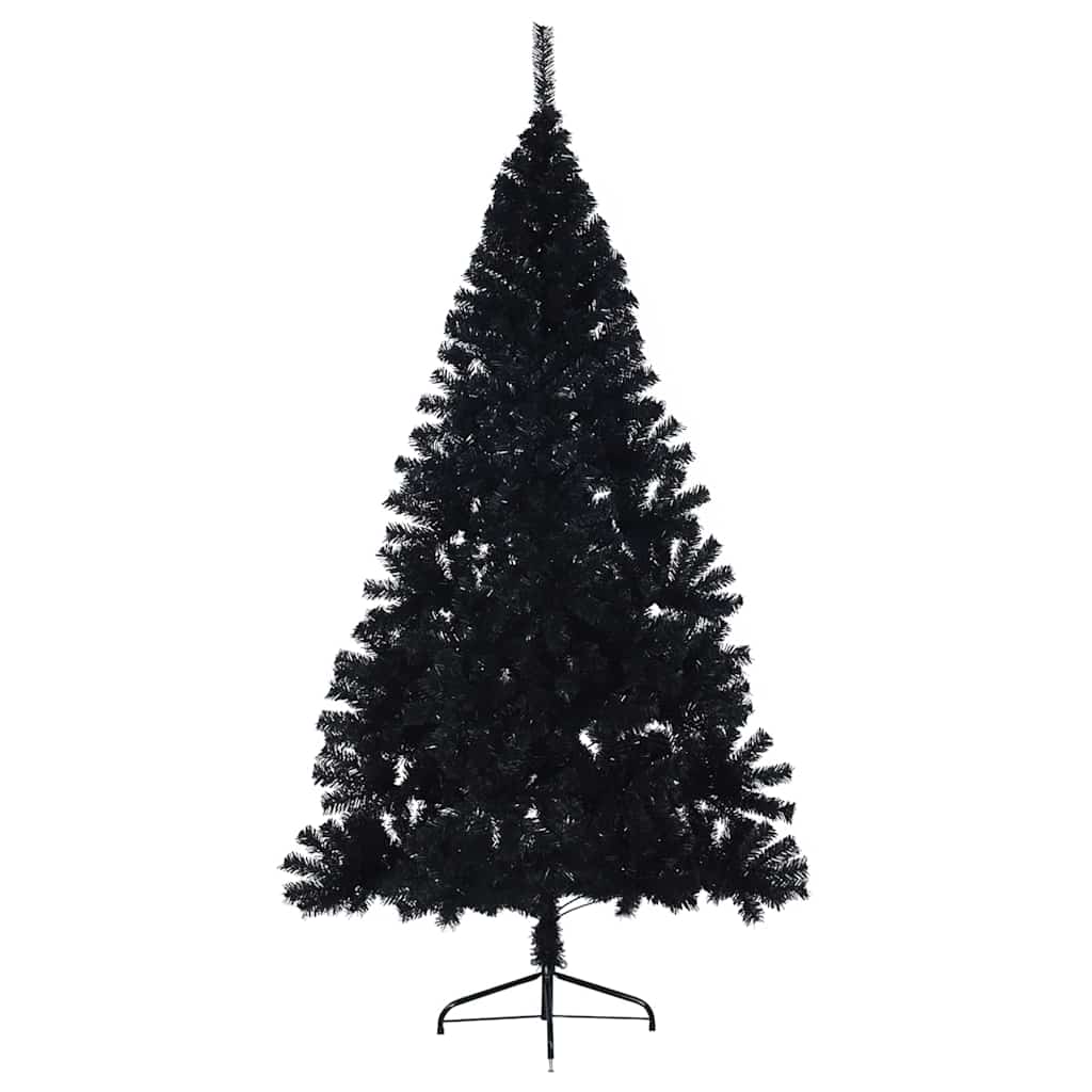 Konstgjord Förbelyst Julgran Svart 180 cm PVC