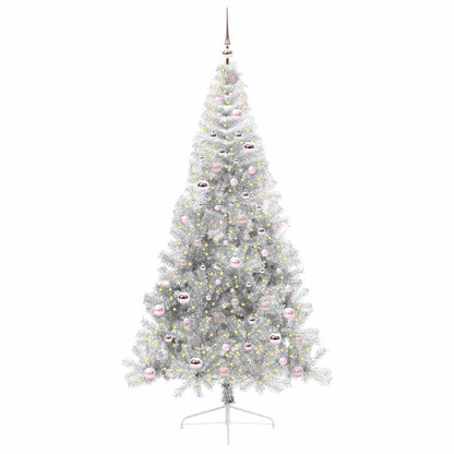 Konstgjord Förbelyst Julgran Silver 210 cm PET