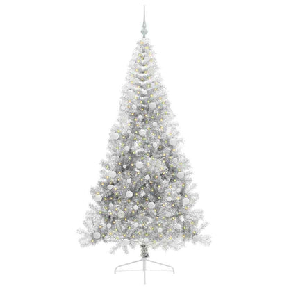 Konstgjord Förbelyst Julgran Silver 210 cm PET