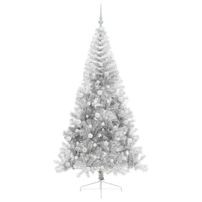 Konstgjord Förbelyst Julgran Silver 210 cm PET