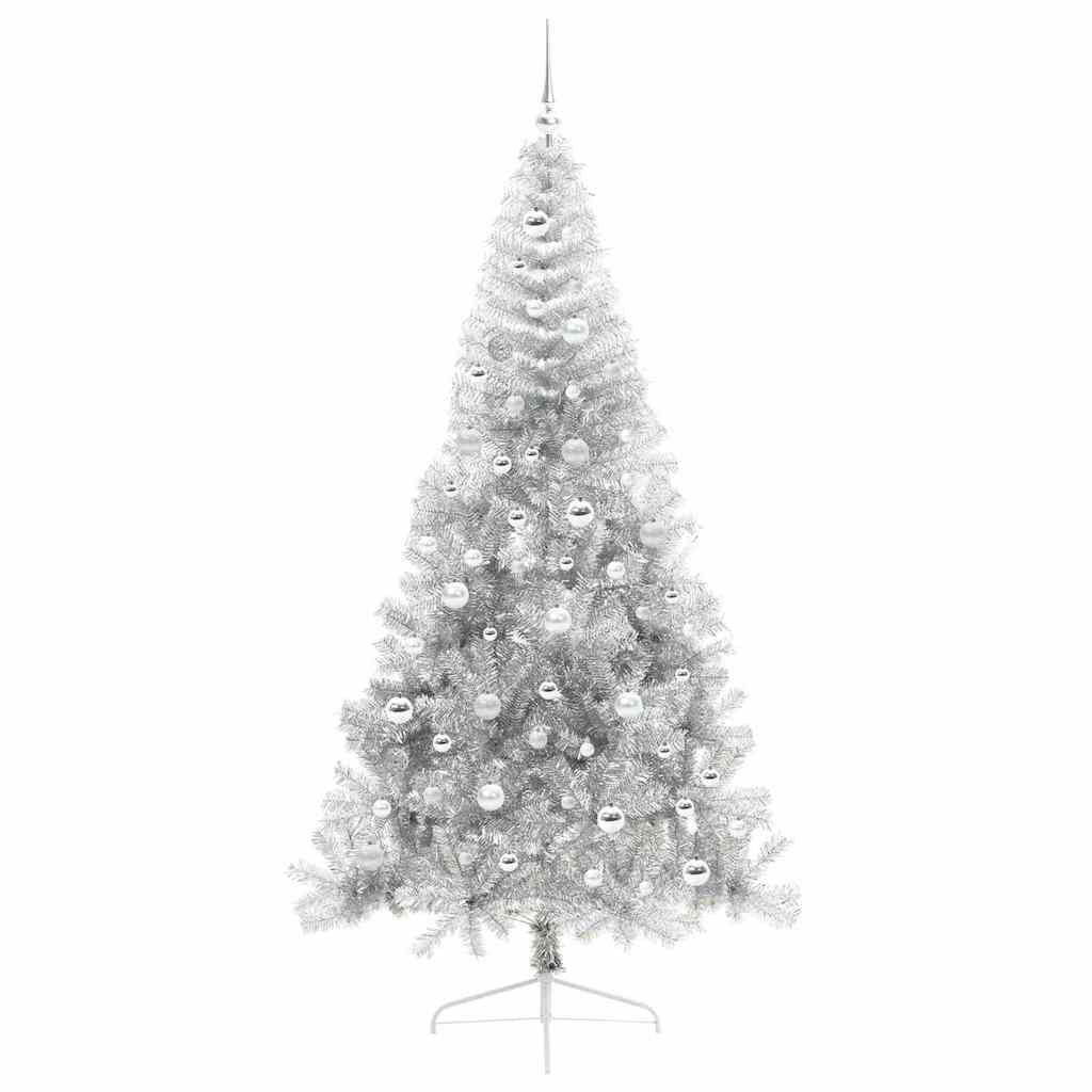 Konstgjord Förbelyst Julgran Silver 210 cm PET