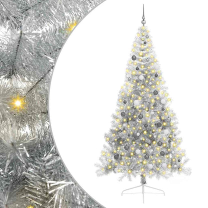 Konstgjord Förbelyst Julgran Silver 240 cm PET