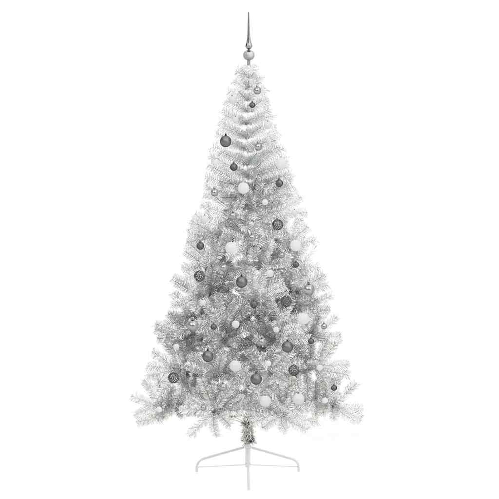 Konstgjord Förbelyst Julgran Silver 240 cm PET
