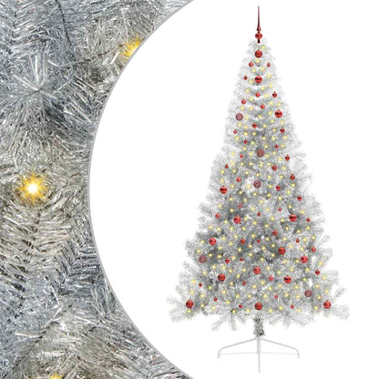 Konstgjord Förbelyst Julgran Silver 240 cm PET