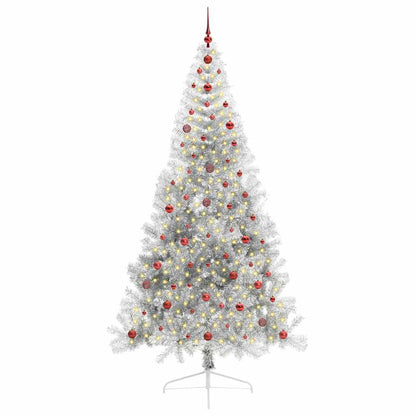Konstgjord Förbelyst Julgran Silver 240 cm PET