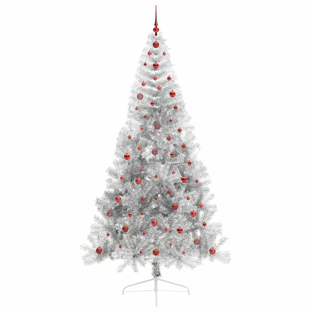 Konstgjord Förbelyst Julgran Silver 240 cm PET