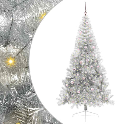 Konstgjord Förbelyst Julgran Silver 240 cm PET
