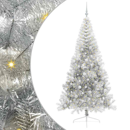 Konstgjord Förbelyst Julgran Silver 240 cm PET