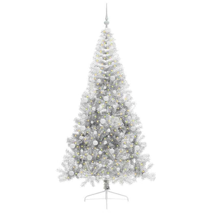 Konstgjord Förbelyst Julgran Silver 240 cm PET