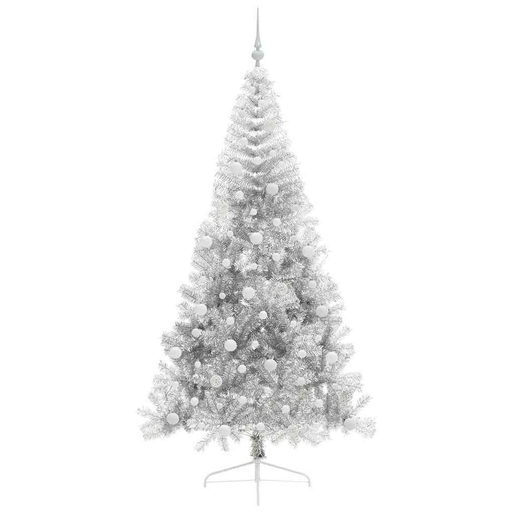 Konstgjord Förbelyst Julgran Silver 240 cm PET