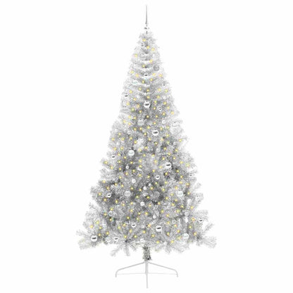 Konstgjord Förbelyst Julgran Silver 240 cm PET