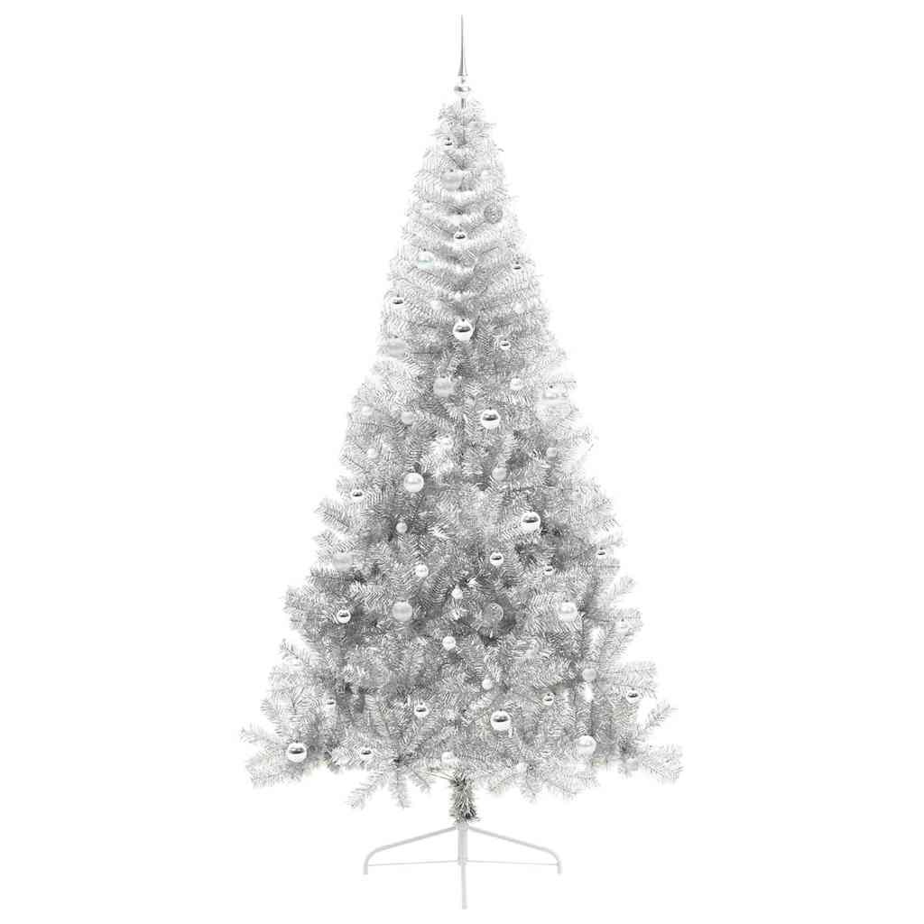 Konstgjord Förbelyst Julgran Silver 240 cm PET