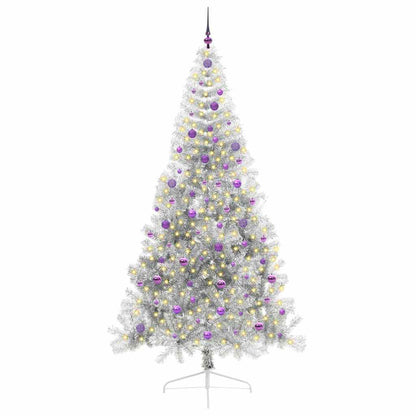 Konstgjord Förbelyst Julgran Silver 240 cm PET