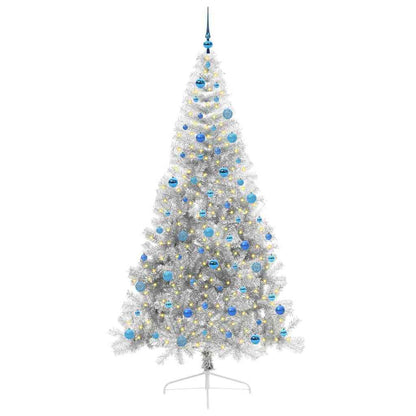 Konstgjord Förbelyst Julgran Silver 240 cm PET