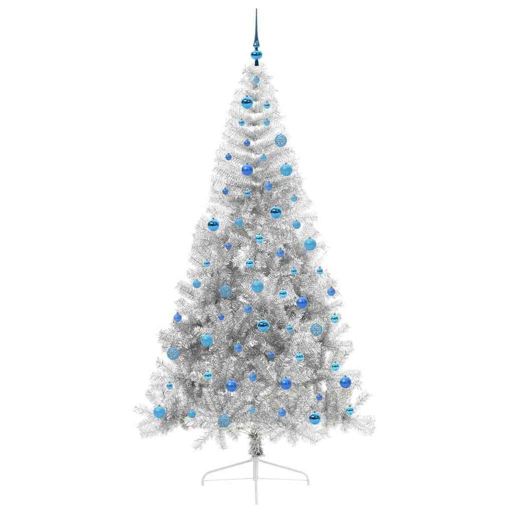 Konstgjord Förbelyst Julgran Silver 240 cm PET