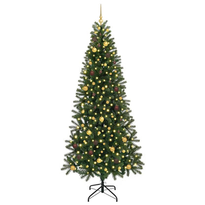 Konstgjord julgran med 300 LED-lampor Grön 240 cm PE och PVC