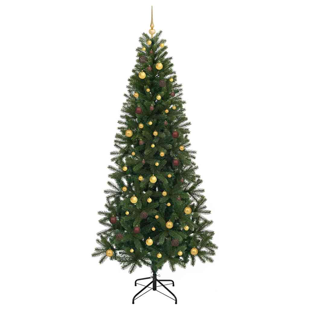 Konstgjord julgran med 300 LED-lampor Grön 240 cm PE och PVC