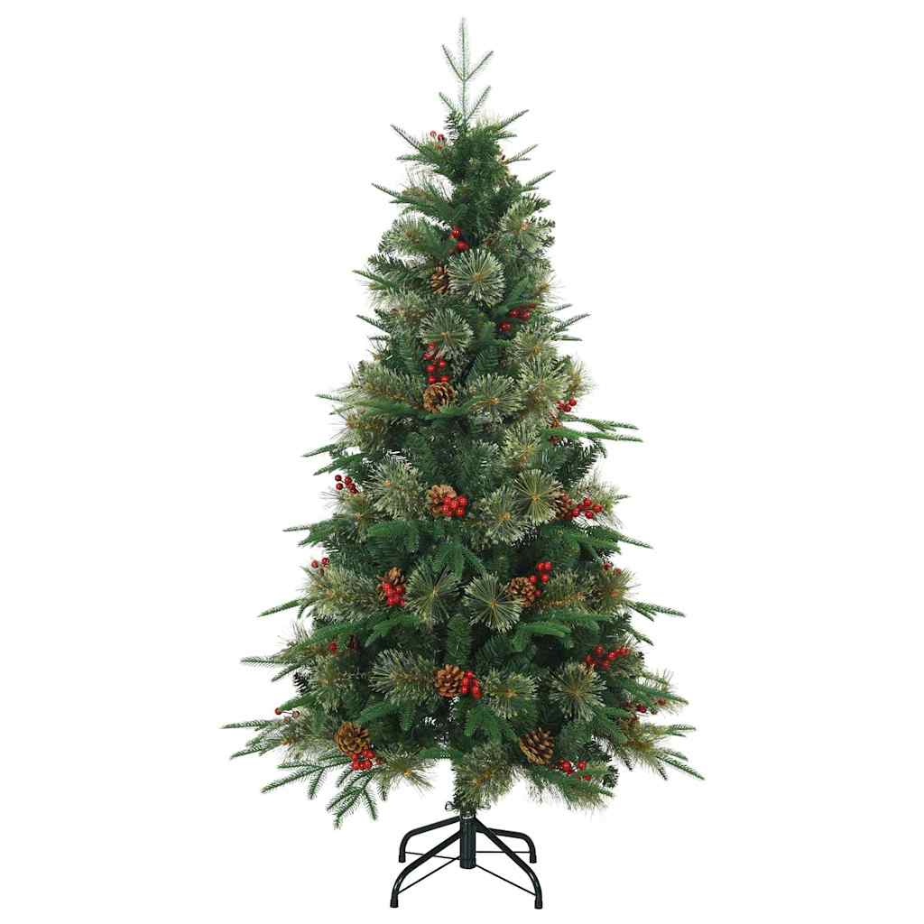Plast Hingad Julgran med 150 LED-lampor Grön 150 cm PE och PVC
