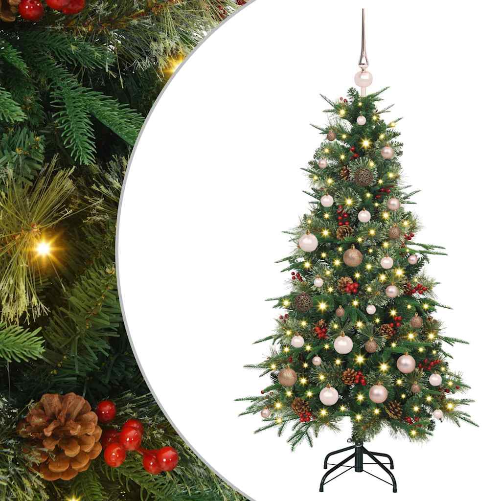 Plast Hingad Julgran med 150 LED-lampor Grön 150 cm PE och PVC