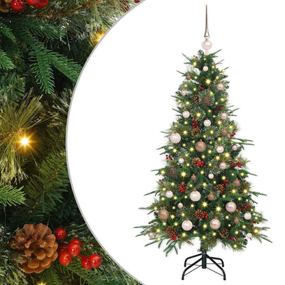 Plast Hingad Julgran med 150 LED-lampor Grön 150 cm PE och PVC