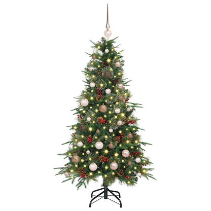 Plast Hingad Julgran med 150 LED-lampor Grön 150 cm PE och PVC