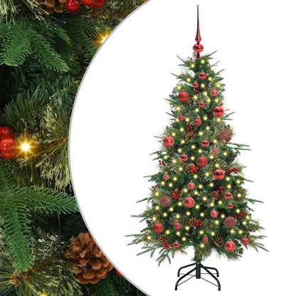 Plast Hingad Julgran med 150 LED-lampor Grön 150 cm PE och PVC