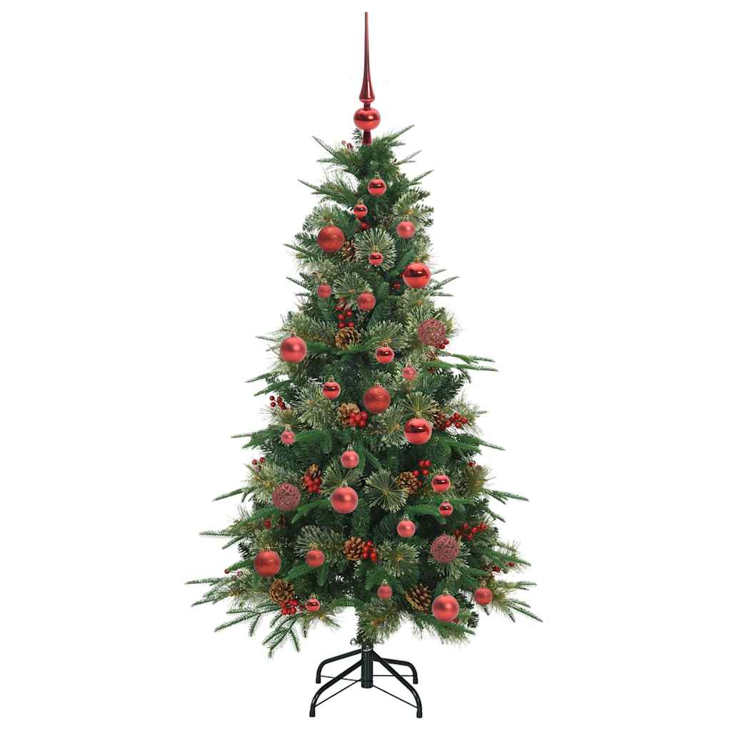 Plast Hingad Julgran med 150 LED-lampor Grön 150 cm PE och PVC