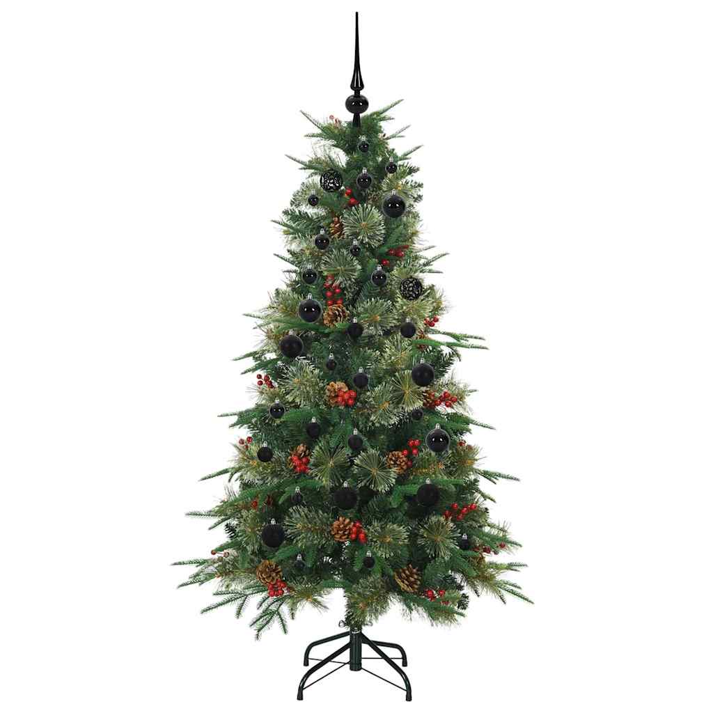 Plast Hingad Julgran med 150 LED-lampor Grön 150 cm PE och PVC