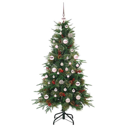 Plast Hingad Julgran med 150 LED-lampor Grön 150 cm PE och PVC