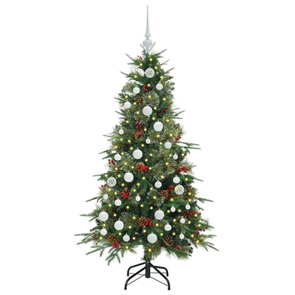 Plast Hingad Julgran med 150 LED-lampor Grön 150 cm PE och PVC