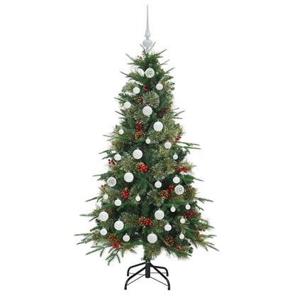 Plast Hingad Julgran med 150 LED-lampor Grön 150 cm PE och PVC