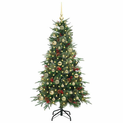 Plast Hingad Julgran med 150 LED-lampor Grön 150 cm PE och PVC