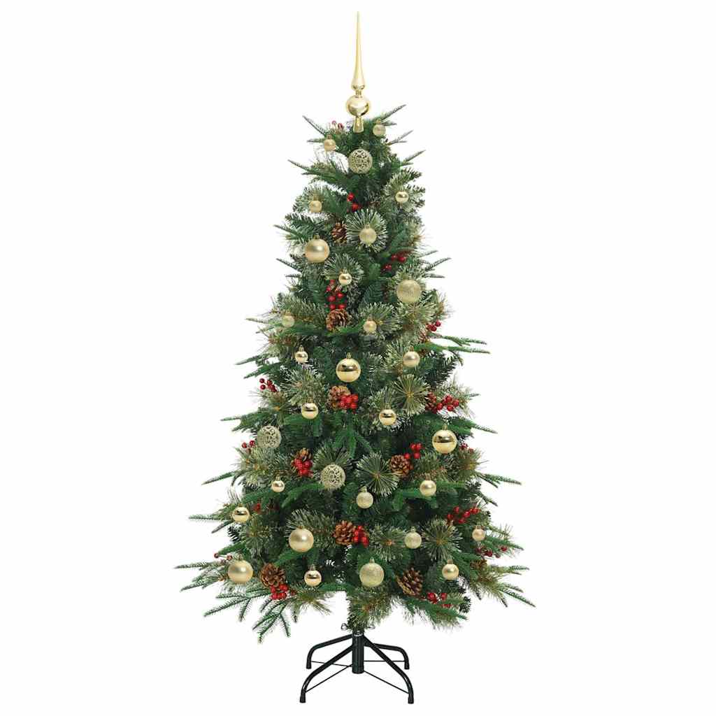 Plast Hingad Julgran med 150 LED-lampor Grön 150 cm PE och PVC