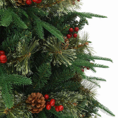 Plast Hingad Julgran med 150 LED-lampor Grön 150 cm PE och PVC
