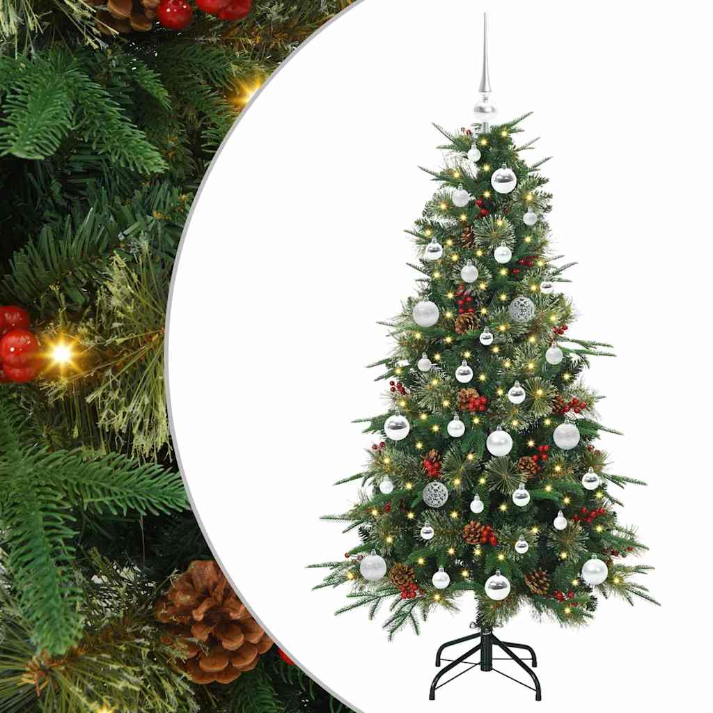 Plast Hingad Julgran med 150 LED-lampor Grön 150 cm PE och PVC