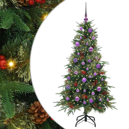 Plast Hingad Julgran med 150 LED-lampor Grön 150 cm PE och PVC