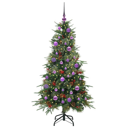 Plast Hingad Julgran med 150 LED-lampor Grön 150 cm PE och PVC