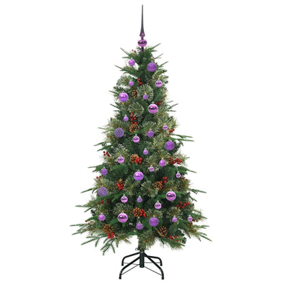 Plast Hingad Julgran med 150 LED-lampor Grön 150 cm PE och PVC