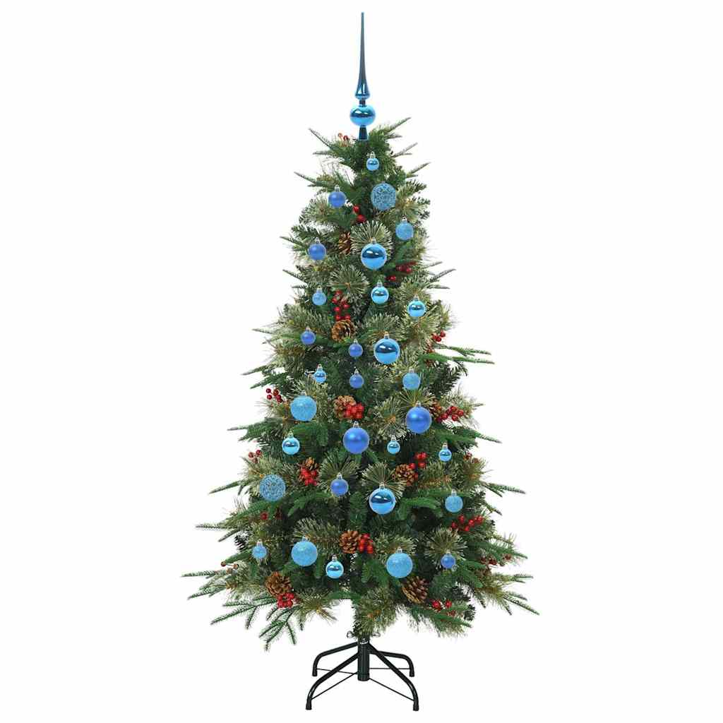 Plast Hingad Julgran med 150 LED-lampor Grön 150 cm PE och PVC