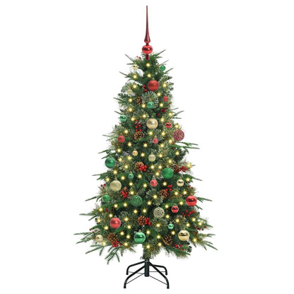 Plast Hingad Julgran med 150 LED-lampor Grön 150 cm PE och PVC