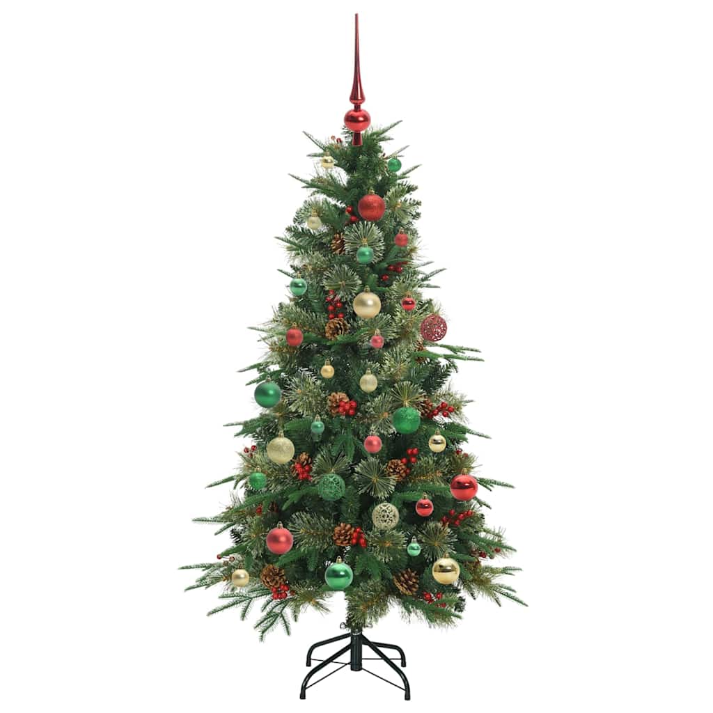 Plast Hingad Julgran med 150 LED-lampor Grön 150 cm PE och PVC