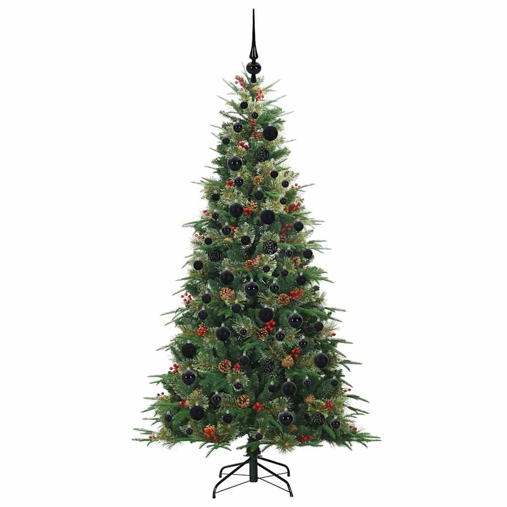 Plast Hingad Julgran med 300 LED-lampor Grön 180 cm PE och PVC