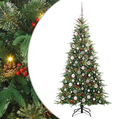 Plast Hingad Julgran med 300 LED-lampor Grön 180 cm PE och PVC