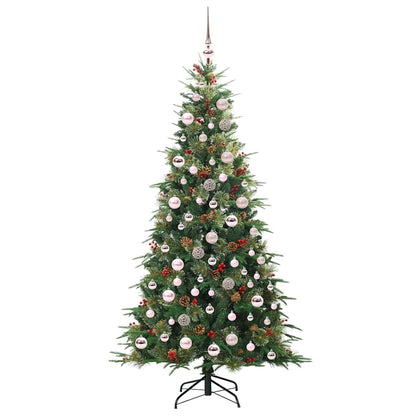Plast Hingad Julgran med 300 LED-lampor Grön 180 cm PE och PVC