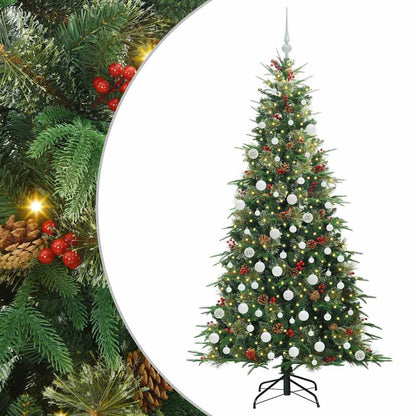 Plast Hingad Julgran med 300 LED-lampor Grön 180 cm PE och PVC