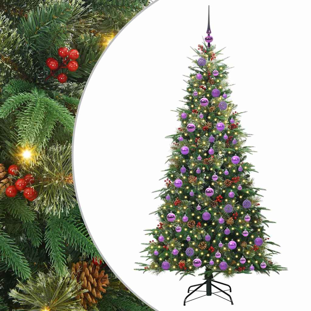 Plast Hingad Julgran med 300 LED-lampor Grön 180 cm PE och PVC