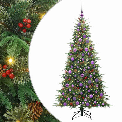 Plast Hingad Julgran med 300 LED-lampor Grön 180 cm PE och PVC