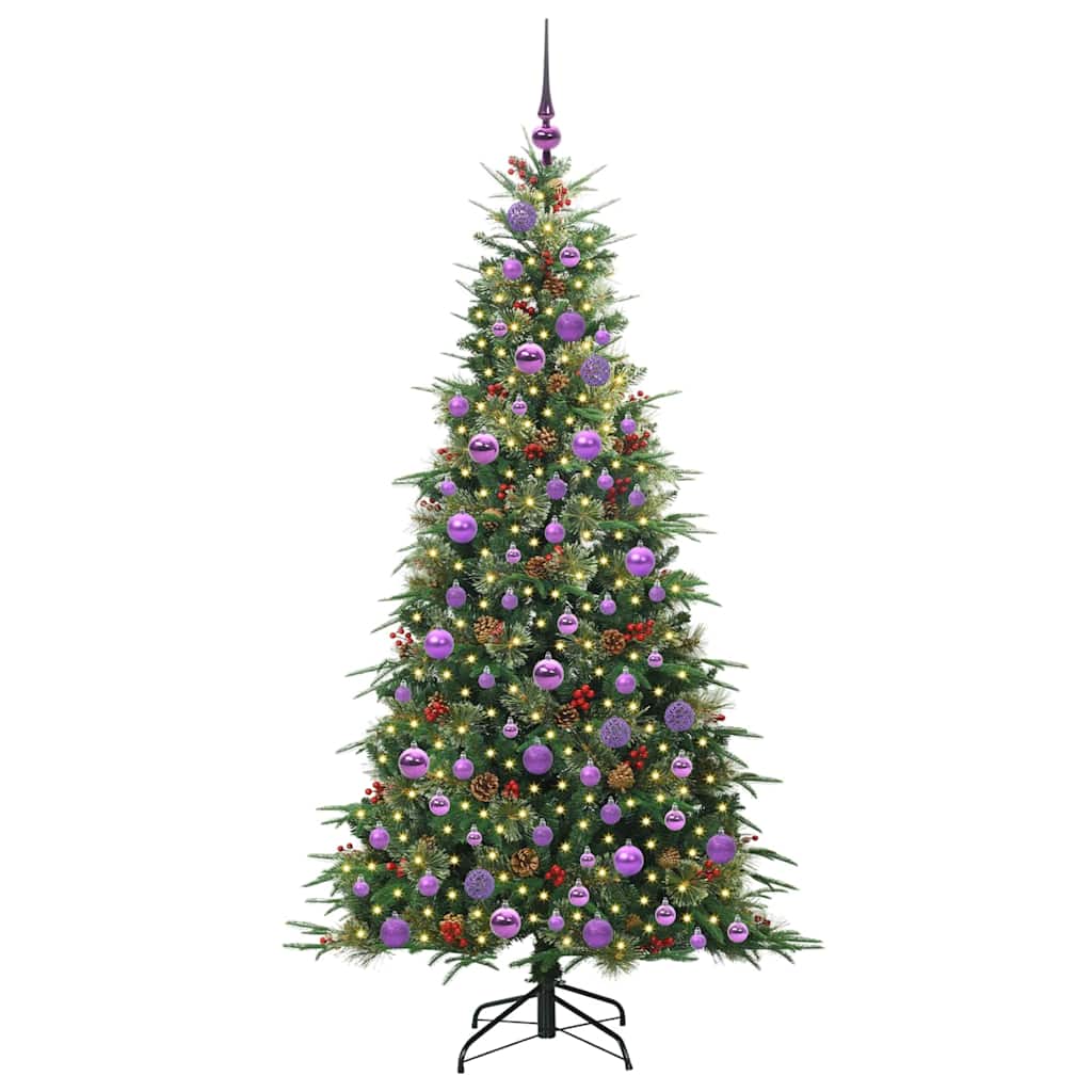 Plast Hingad Julgran med 300 LED-lampor Grön 180 cm PE och PVC